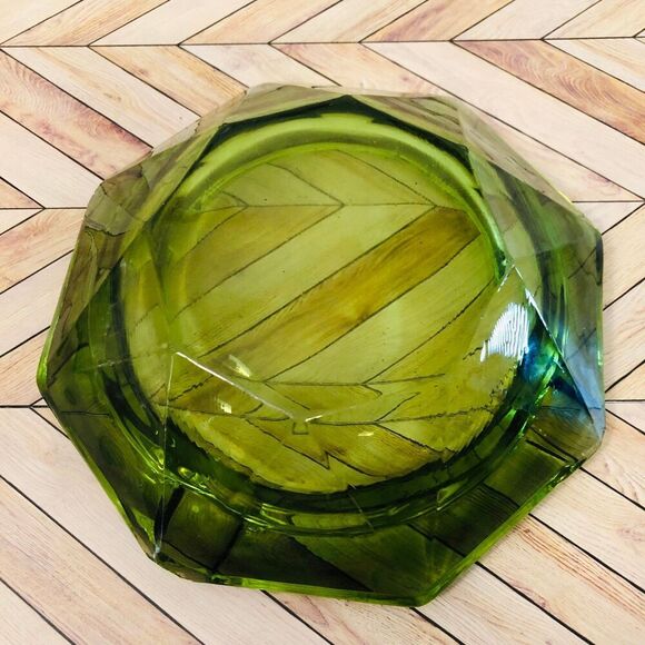 Vintage Retro 70s Style Depression Green Cigar/Cigarette Ashtray w/ flaws - Picture 3 of 6